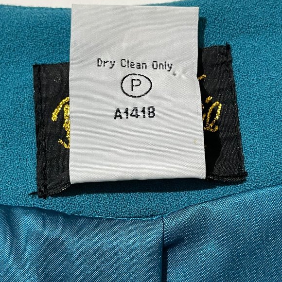 Bob Mackie women's sz XL embroidered gold fleur-de-lis long sleeve jacket top - Picture 7 of 8